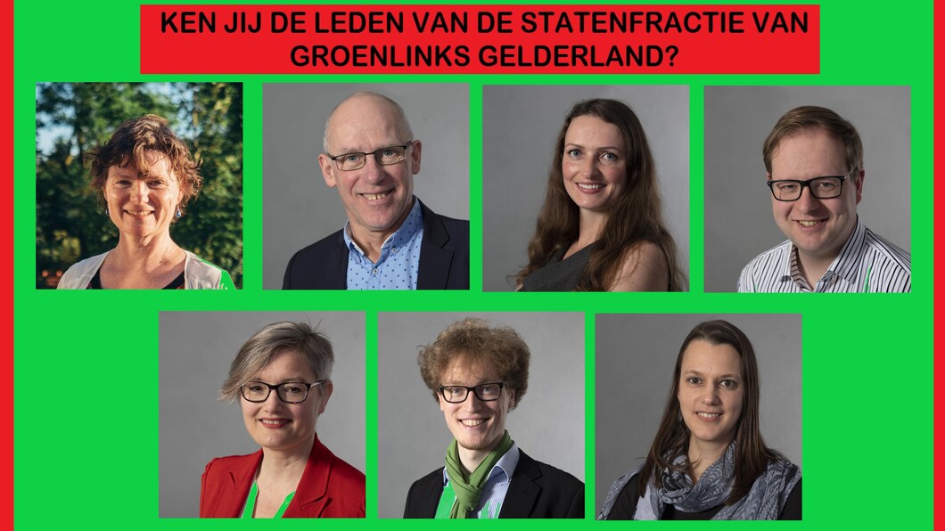 Foto met alle fractieleden van GroenLinks Gelderland