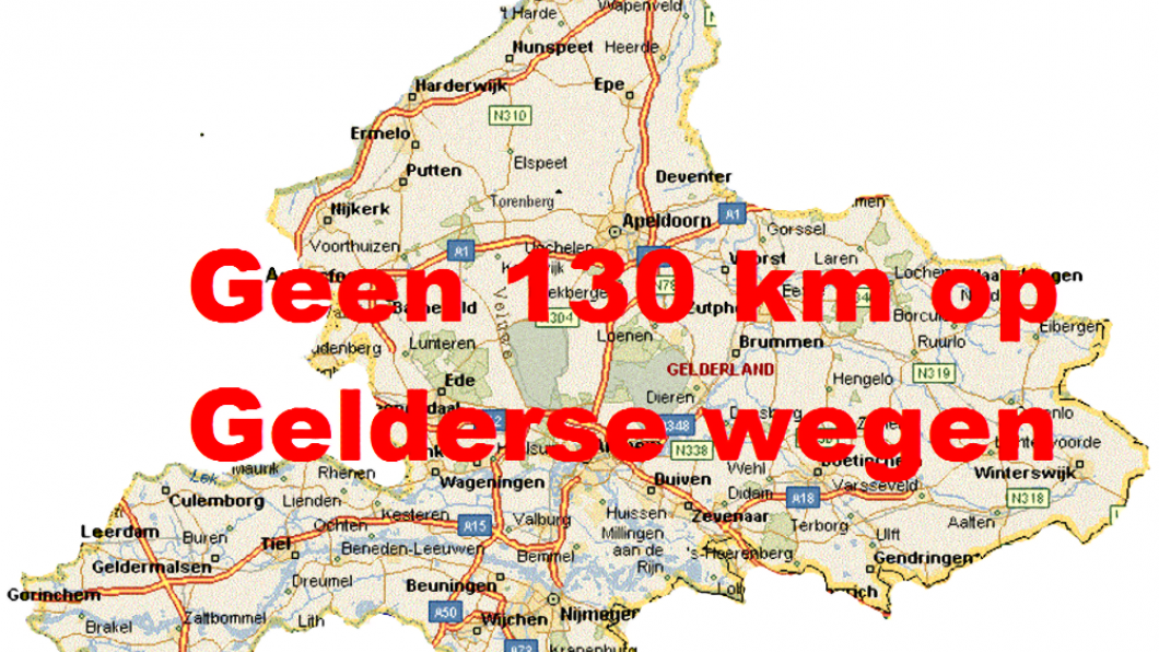 Geen 130 km in Gelderland