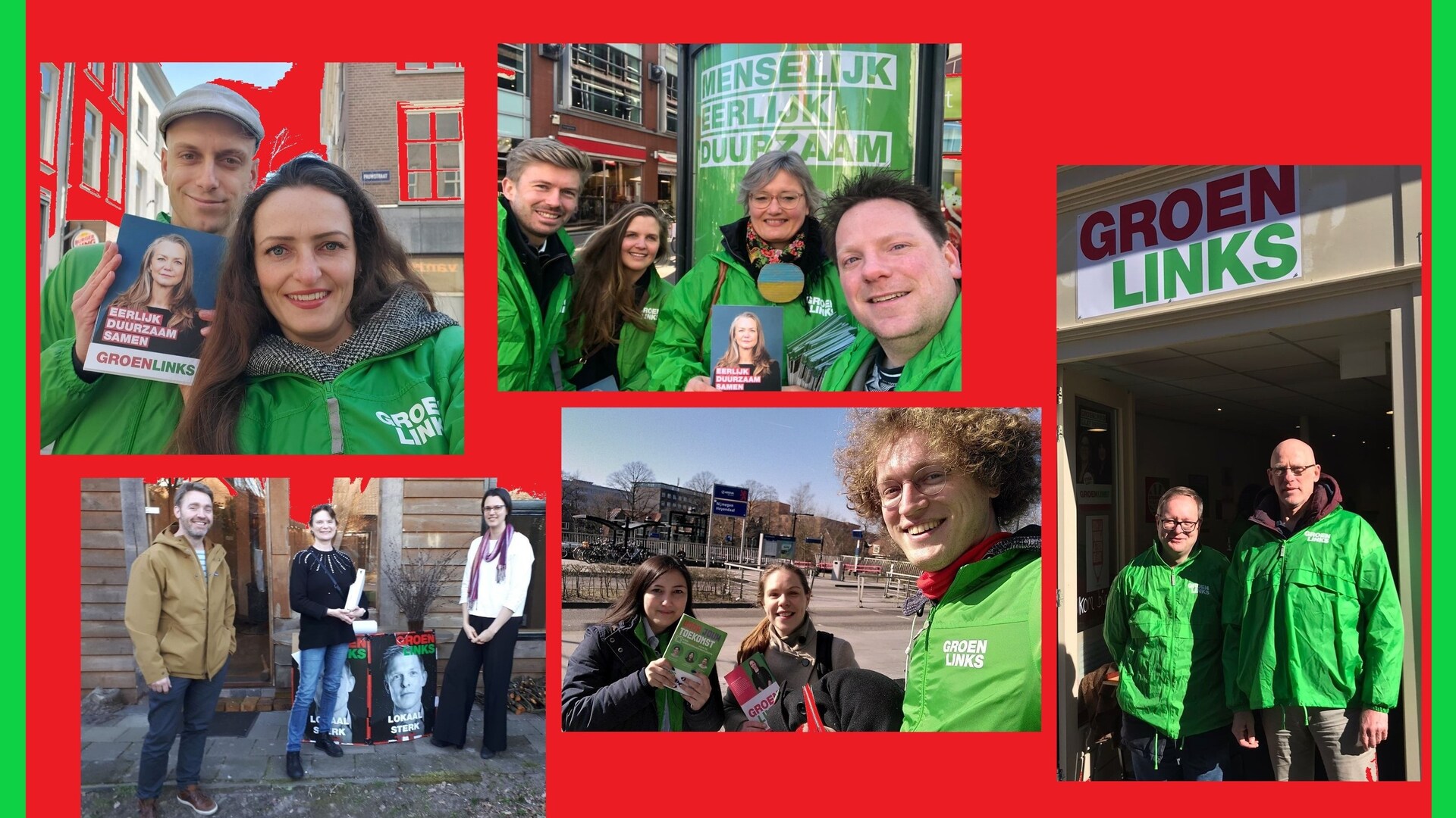 GroenLinks Statenleden van Gelderland in actie voor de gemeenteraadsverkiezingen
