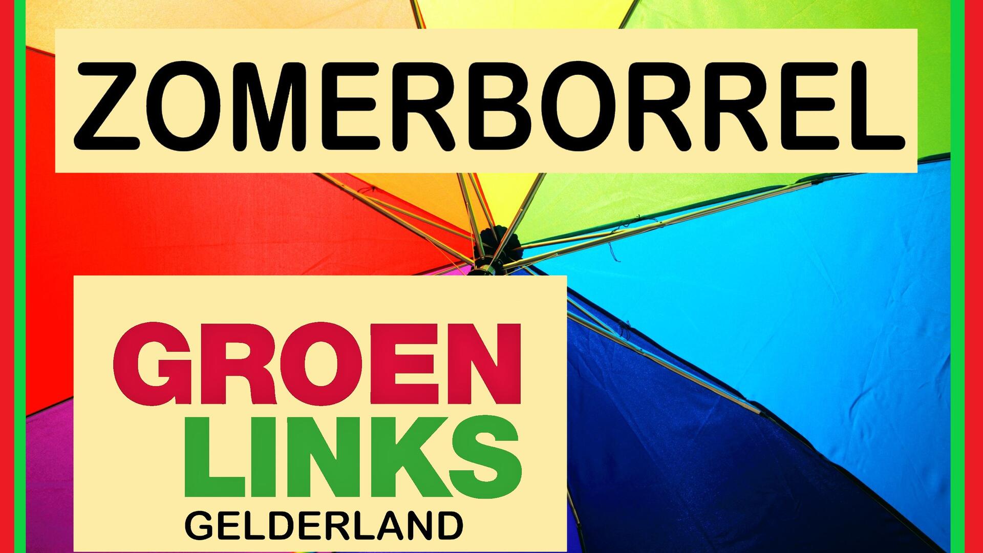 Regenboogparaplu met zomerborrel