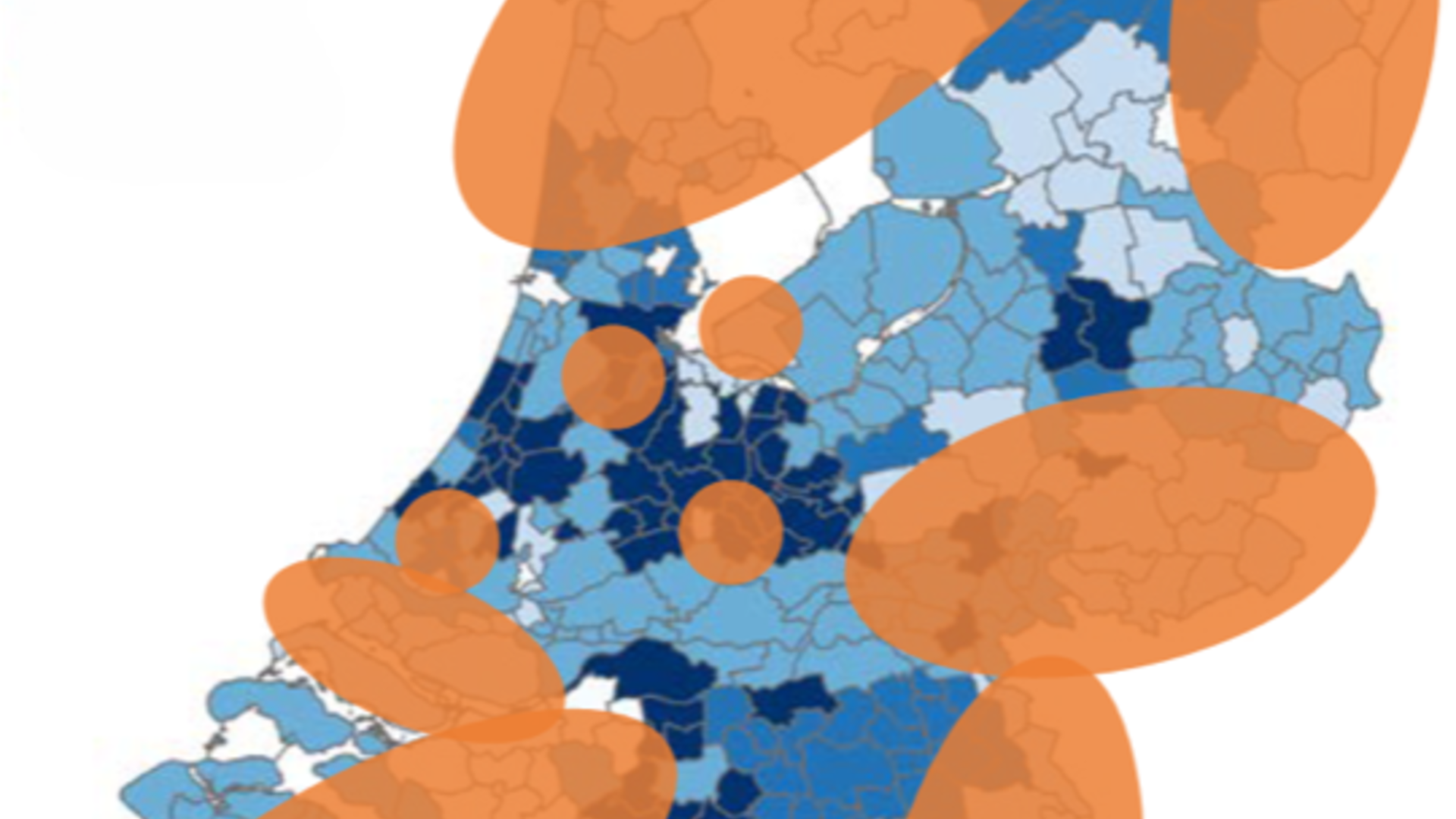 Kaart afgehaakt nederland