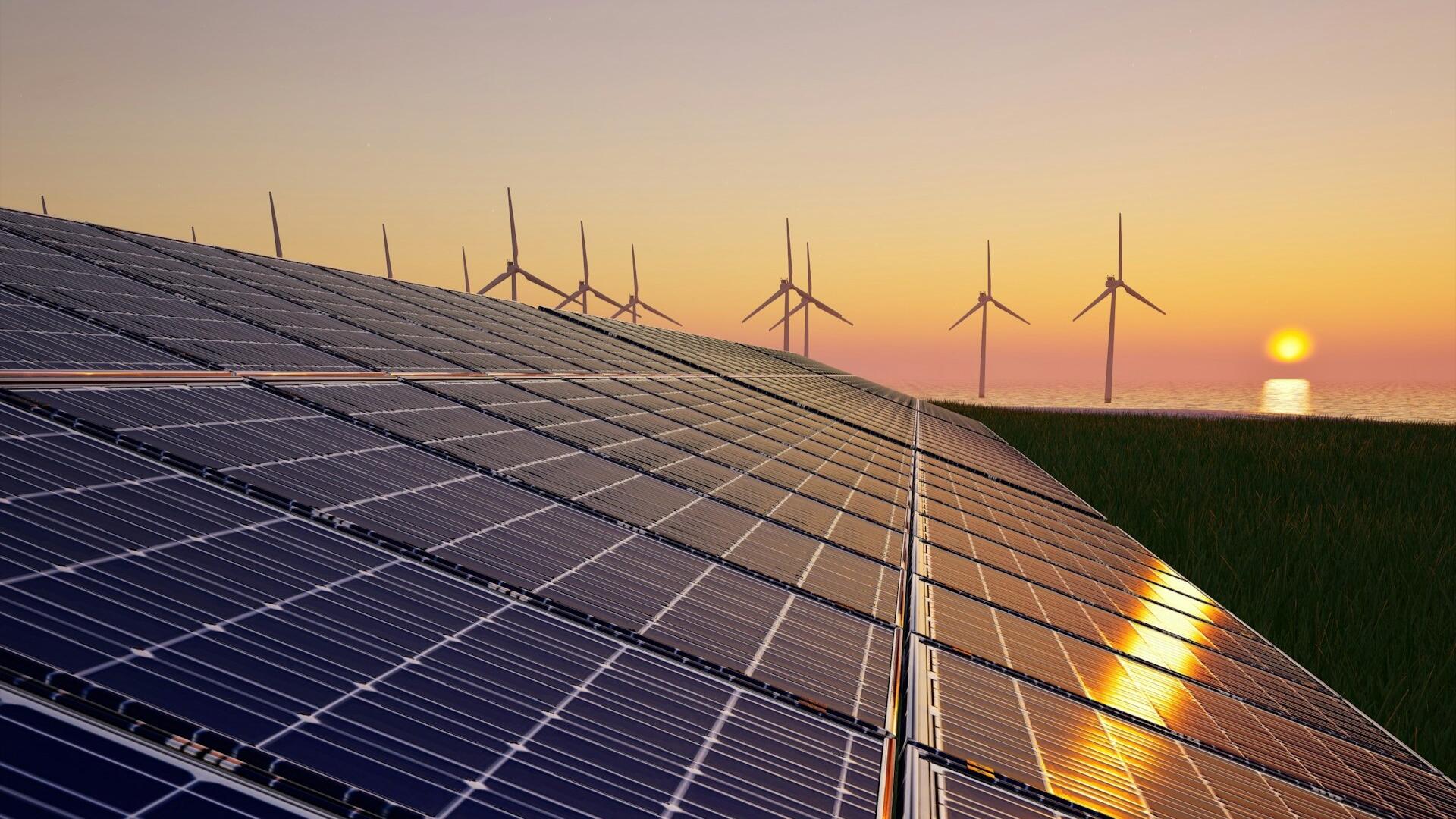Zonnepanelen en windmolens