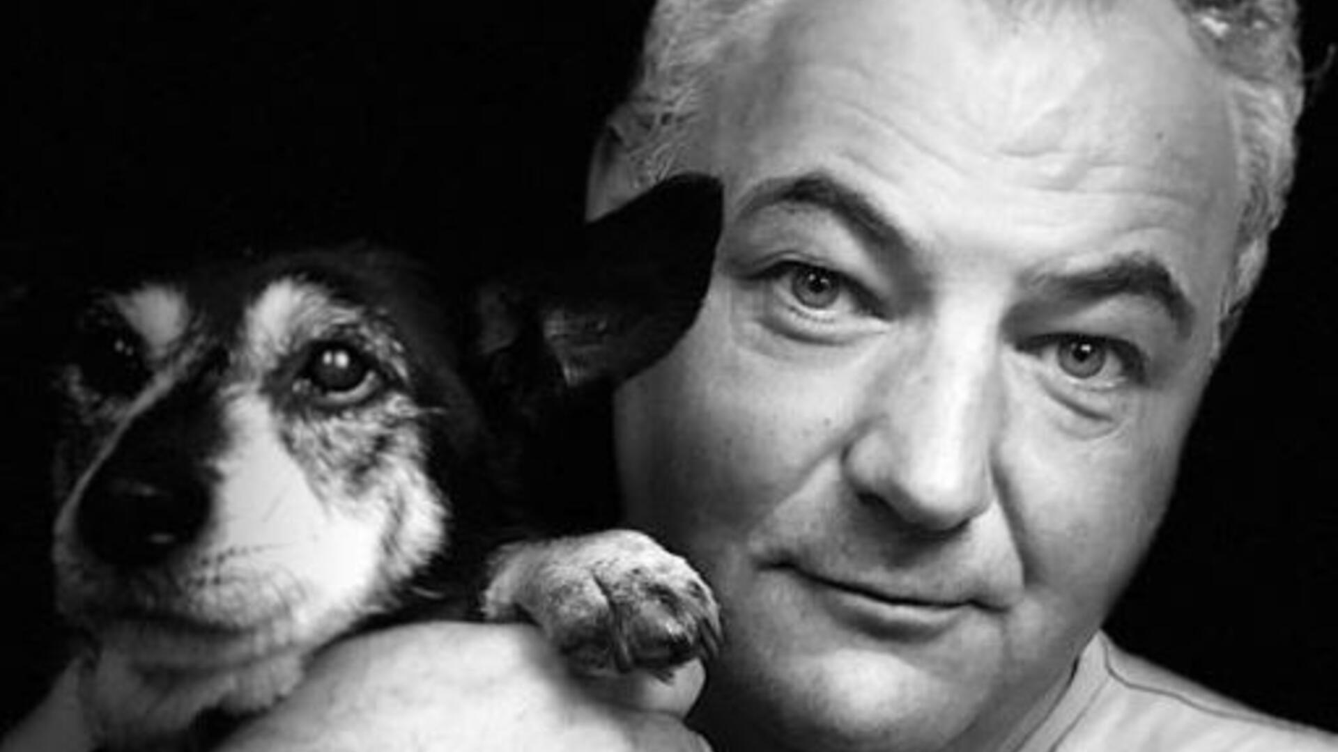 Leendert Douma met hondje Fien