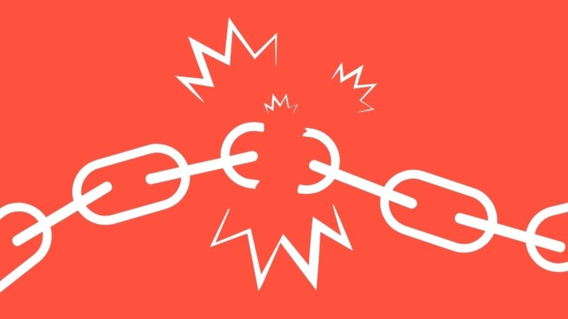 Illustratie van verbroken ketenen