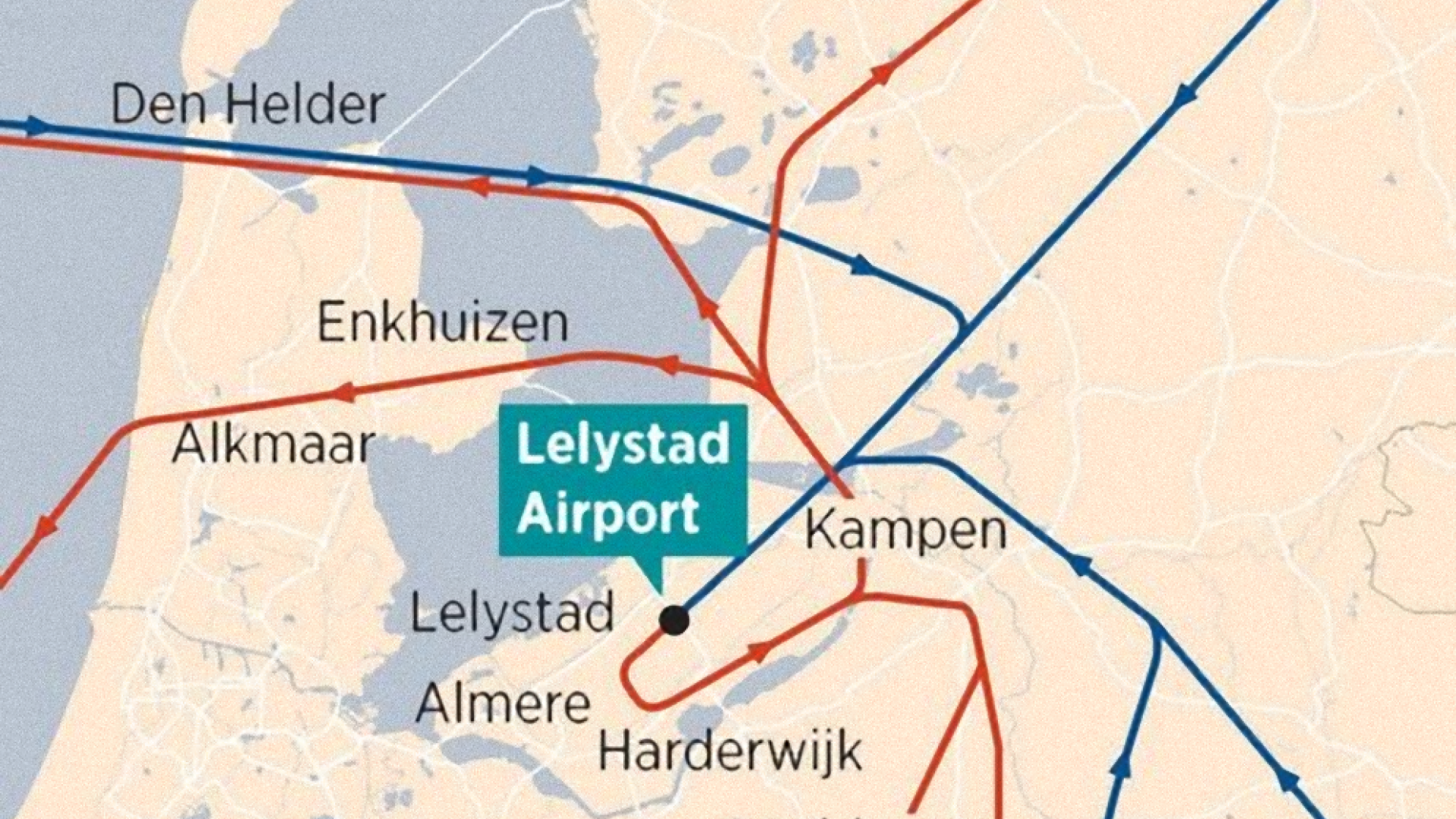 Vliegroutes Lelystad