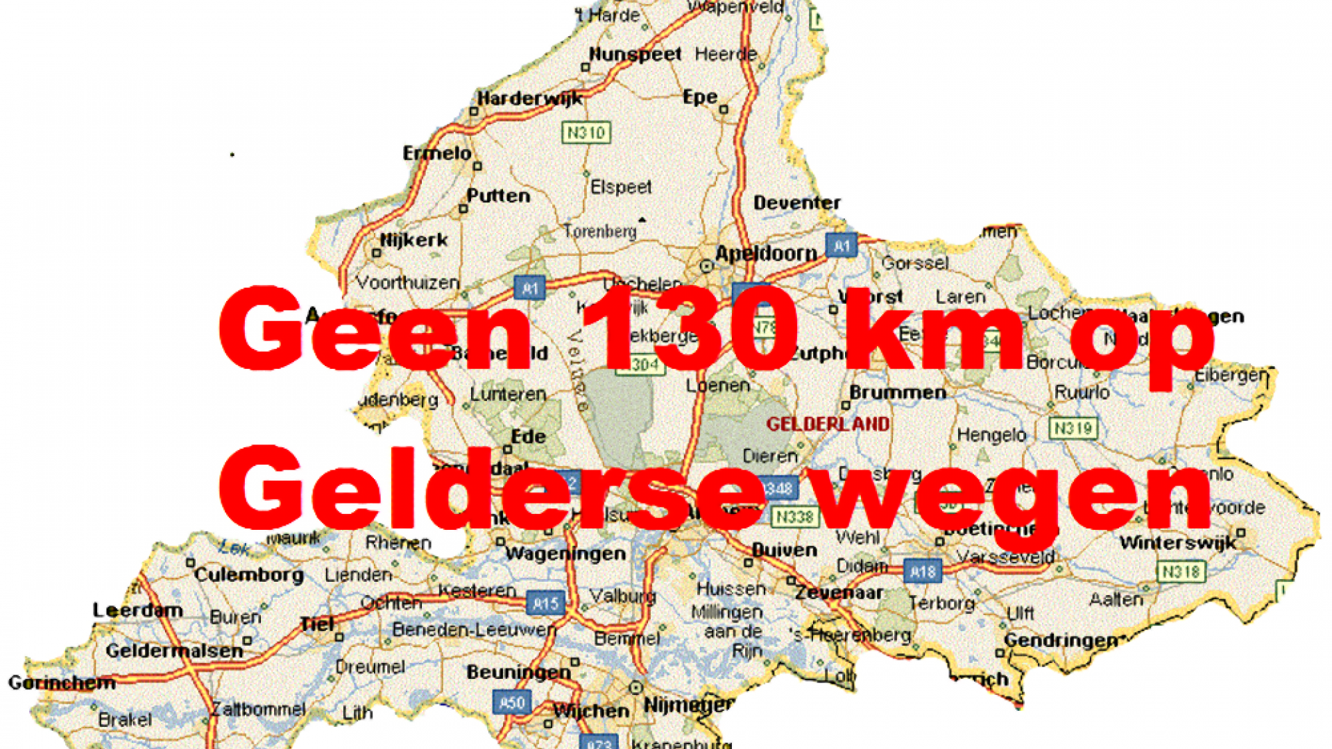 Geen 130 km in Gelderland